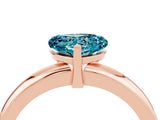 Rose gold Heart Cut Blue Topaz Solitaire Engagement Ring with Round Band and Four-Prong Setting_4