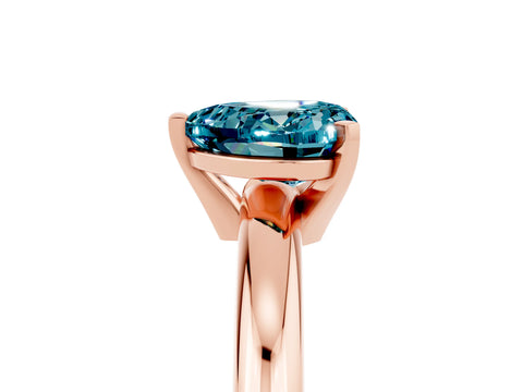 Rose gold Heart Cut Blue Topaz Solitaire Engagement Ring with Round Band and Four-Prong Setting_5