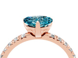 Rose gold Heart Cut Blue Topaz Solitaire Pavé Engagement Ring with Round Band and Prong Setting_40