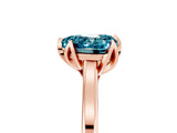 Rose gold Heart Cut Blue Topaz Solitaire Ring with Flower Prong Setting and Classic Band_41