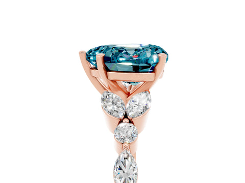 Rose gold Heart Cut Blue Topaz Solitaire Ring with Side Stones and Four-Prong Setting_17