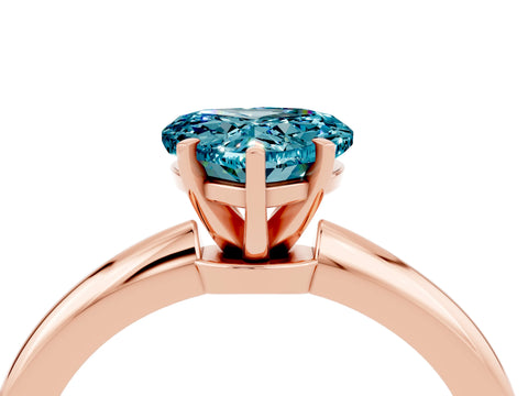 Rose gold Heart Cut Blue Topaz Solitaire Ring with Six-Prong Setting and Classic Band_4