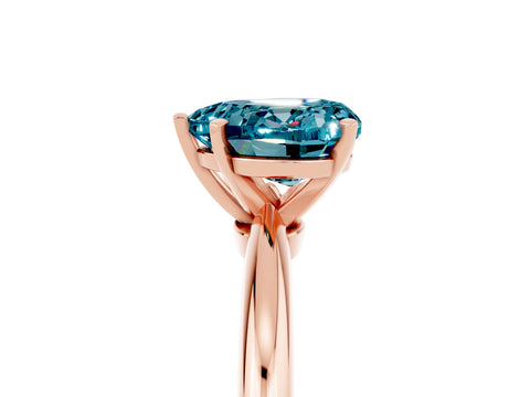 Rose gold Heart Cut Blue Topaz Solitaire Ring with Six-Prong Setting and Classic Band_5