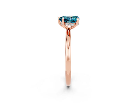 Rose gold Heart Cut Blue Topaz Solitaire Ring with Thin Band and Four-Prong Setting_2