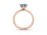 Rose gold Heart Cut Blue Topaz Solitaire Ring with Thin Band and Four-Prong Setting_3