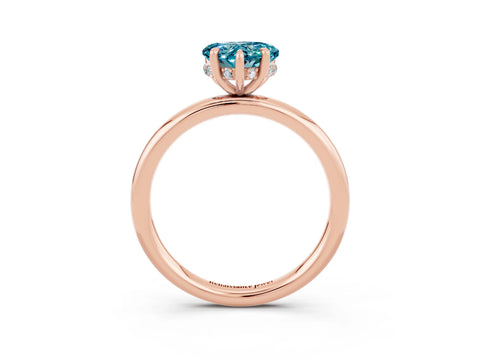 Rose gold Heart Cut Blue Topaz Solitaire Ring with Thin Band and Four-Prong Setting_3