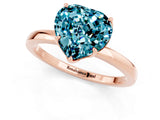 Rose gold Heart Cut Blue Topaz Solitaire Ring with Thin Band and Prong Setting_13