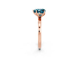 Rose gold Heart Cut Blue Topaz Solitaire Ring with Thin Band and Prong Setting_14