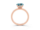 Rose gold Heart Cut Blue Topaz Solitaire Ring with Thin Band and Prong Setting_15