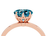 Rose gold Heart Cut Blue Topaz Solitaire Ring with Thin Band and Prong Setting_16