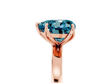 Rose gold Heart Cut Blue Topaz Solitaire Ring with Thin Band and Prong Setting_17