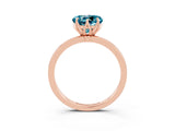 Rose gold Heart Cut Blue Topaz Solitaire Ring with Thin Band and Prong Setting_27