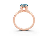 Rose gold Heart Cut Blue Topaz Solitaire Ring with Wide Band and Prong Setting_3