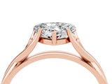 Rose gold Heart Cut Blue Topaz   Solitaire Twist Band Prong Setting Ring_16