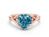 Rose gold Heart Cut Blue Topaz Solitaire Twist Band Prong Setting Ring_60