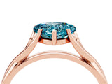 Rose gold Heart Cut Blue Topaz Solitaire Twist Band Prong Setting Ring_64