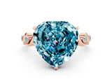 Rose gold Heart Cut Blue Topaz Solitaire Twisted Band with Round  Accents and Prong Setting_12