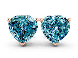 Rose gold Heart Cut Blue Topaz Stud Earrings_24