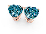 Rose gold Heart Cut Blue Topaz Stud Earrings_25