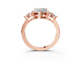 Rose gold Heart Cut Brilliant Diamond Cluster Accent Solitaire Ring with Prong Setting_18