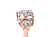 Rose gold Heart Cut Brilliant Diamond Cluster Accent Solitaire Ring with Prong Setting_8