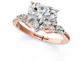 Rose gold Heart Cut Brilliant Diamond Solitaire Ring with Pear Side Stones and Four-Prong Setting_4