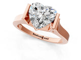 Rose gold Heart Cut Brilliant Solitaire Diamond Ring with Channel Set Band and Bar Prong Setting_9