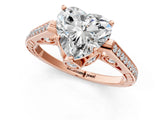 Rose gold Heart Cut Cathedral Pave Diamond Engagement Ring with Six-Prong Setting_33