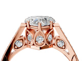 Rose gold Heart Cut Cathedral Pave Diamond Engagement Ring with Six-Prong Setting_36