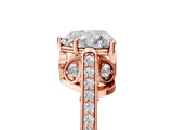 Rose gold Heart Cut Cathedral Pave Diamond Engagement Ring with Six-Prong Setting_37