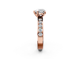 Rose gold Heart Cut Channel Set Diamond Engagement Ring with Four-Prong Setting_235