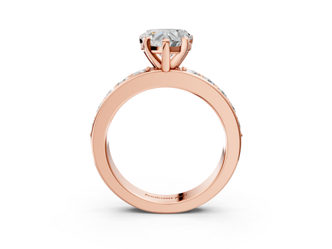 Rose gold Heart Cut Channel Set Diamond Engagement Ring with Four-Prong Setting_236
