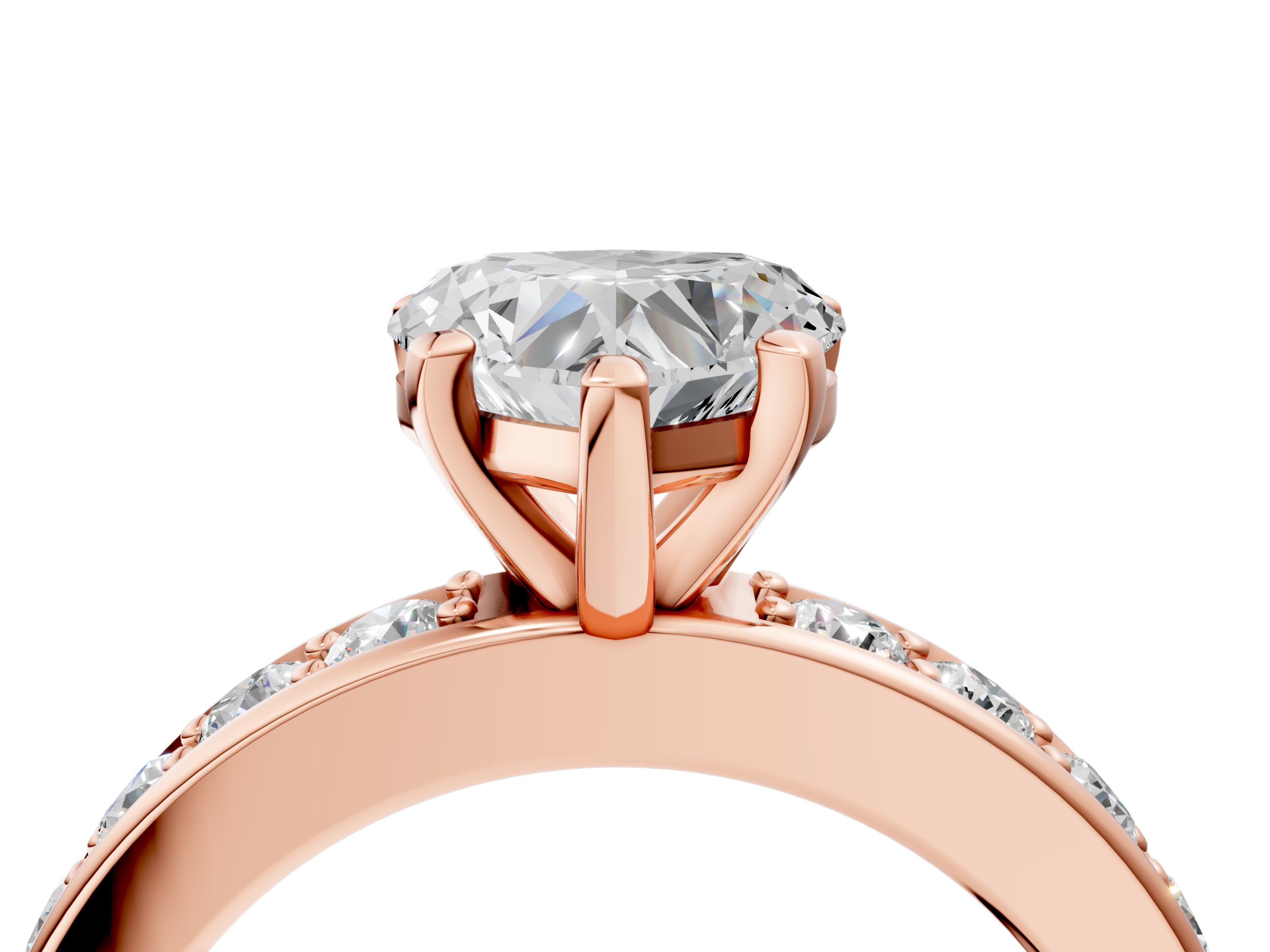 Rose gold Heart Cut Channel Set Diamond Engagement Ring with Four-Prong Setting_237
