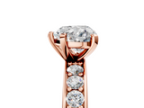 Rose gold Heart Cut Channel Set Diamond Engagement Ring with Four-Prong Setting_238