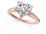 Rose gold Heart Cut Channel Set Solitaire Engagement Ring with Four-Prong Setting_194
