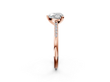 Rose gold Heart Cut Channel Set Solitaire Engagement Ring with Four-Prong Setting_195