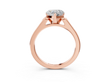 Rose gold Heart Cut Channel Set Solitaire Engagement Ring with Four-Prong Setting_196