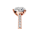 Rose gold Heart Cut Channel Set Solitaire Engagement Ring with Four-Prong Setting_198