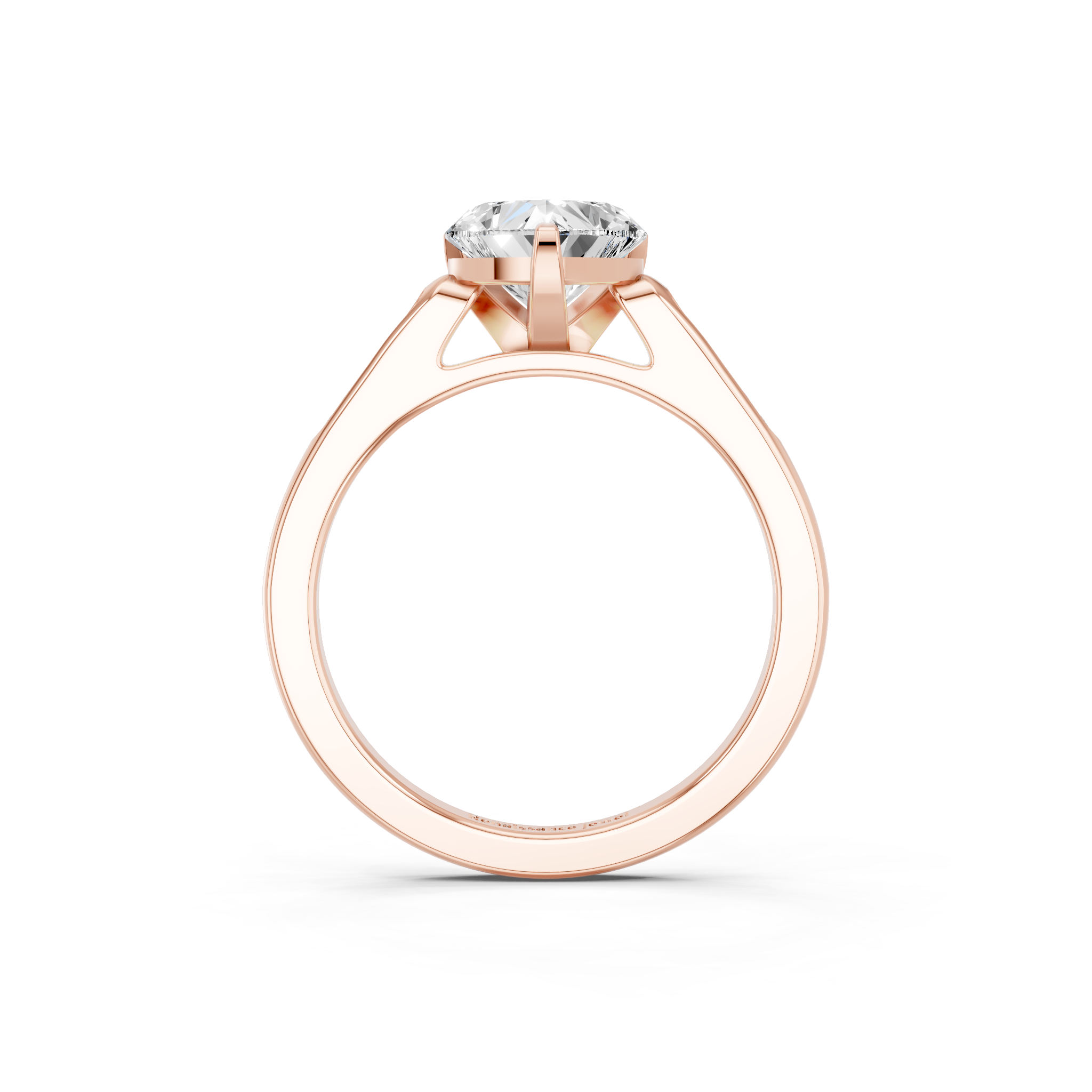 Rose gold Heart Cut Channel Set Solitaire Engagement Ring with Four-Prong Setting_60