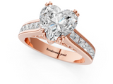 Rose gold Heart Cut Channel Set Solitaire Engagement Ring with Prong Setting_34