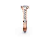Rose gold Heart Cut Channel Set Solitaire Engagement Ring with Prong Setting_35