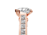 Rose gold Heart Cut Channel Set Solitaire Engagement Ring with Prong Setting_38