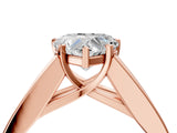 Rose gold Heart Cut Channel Set Solitaire Ring with Four-Prong Setting_10