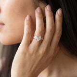 Rose gold Heart Cut Channel Set Solitaire Ring with Four-Prong Setting_20