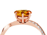 Rose gold Heart Cut Citrine Engagement Ring with Side Stone Accents and Four-Prong Setting_64