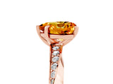 Rose gold Heart Cut Citrine Engagement Ring with Side Stone Accents and Four-Prong Setting_65