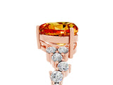 Rose gold Heart Cut Citrine Scattered Round Accent Ring with Prong Setting_35