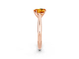 Rose gold Heart Cut Citrine Solitaire Engagement Ring with Cathedral Setting and Four-Prong Mount_26