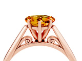 Rose gold Heart Cut Citrine Solitaire Engagement Ring with Cathedral Setting and Four-Prong Mount_28