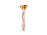 Rose gold Heart Cut Citrine Solitaire Engagement Ring with Cathedral Setting and Four-Prong Mount_68